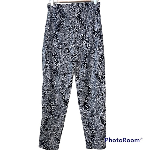 Vintage Lilly Pulitzer Velvet Animal print cigarette style pants Sz 10 - Picture 2 of 5